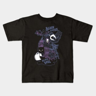 Black Coffee Black Soul by Tobe Fonseca Kids T-Shirt